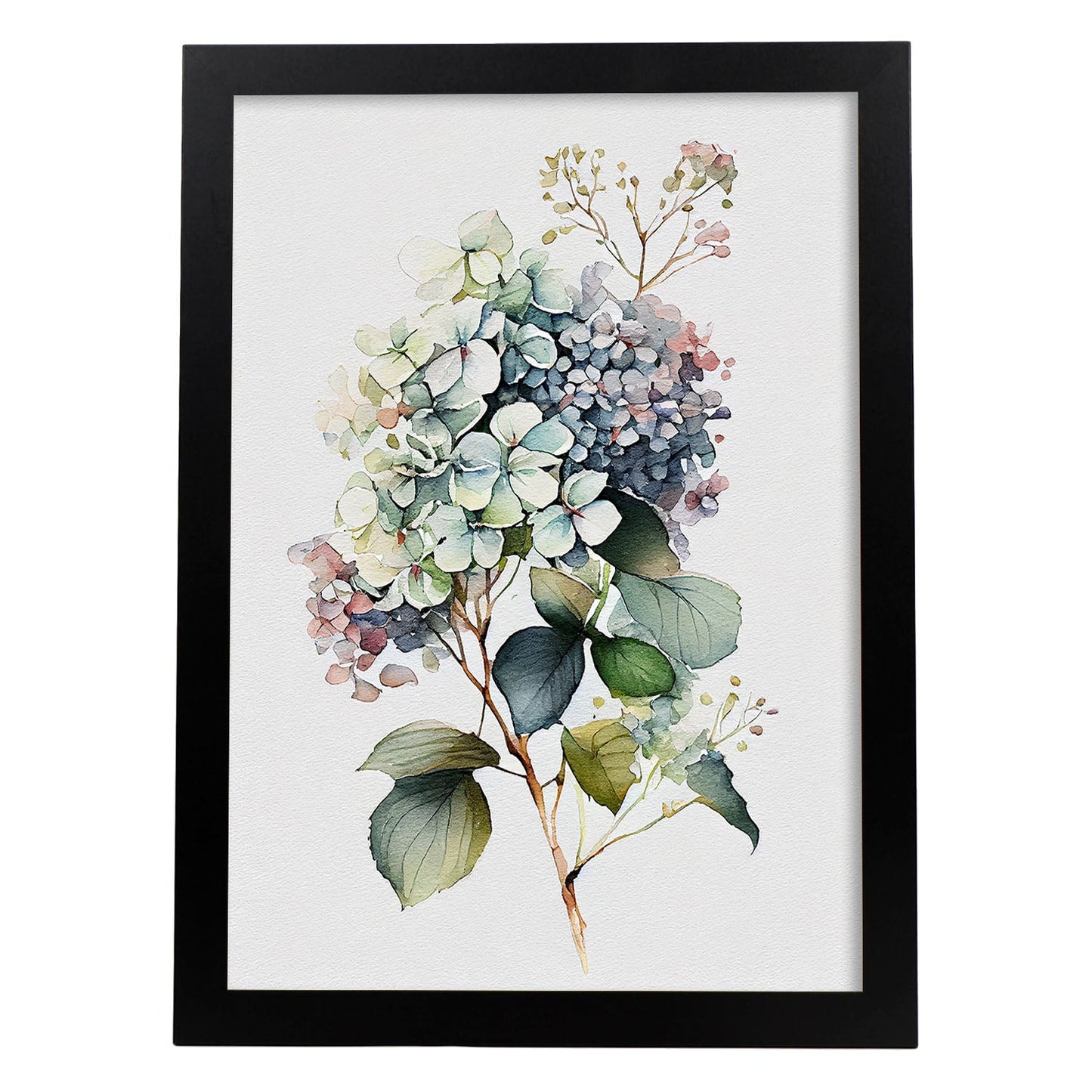 Nacnic watercolor minmal Hydrangea_1. Aesthetic Wall Art Prints for Bedroom or Living Room Design.