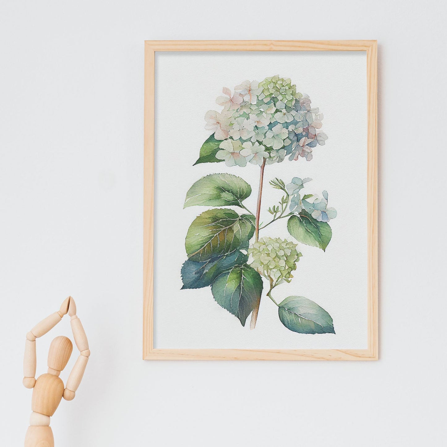Nacnic watercolor minmal Hydrangea_3. Aesthetic Wall Art Prints for Bedroom or Living Room Design.