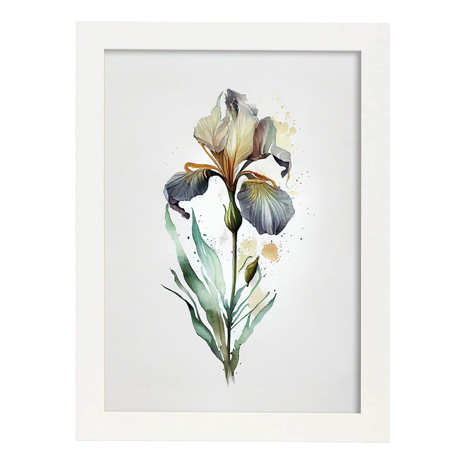 Nacnic watercolor minmal Iris. Aesthetic Wall Art Prints for Bedroom or Living Room Design.-Artwork-Nacnic-A4-Marco Blanco-Nacnic Estudio SL