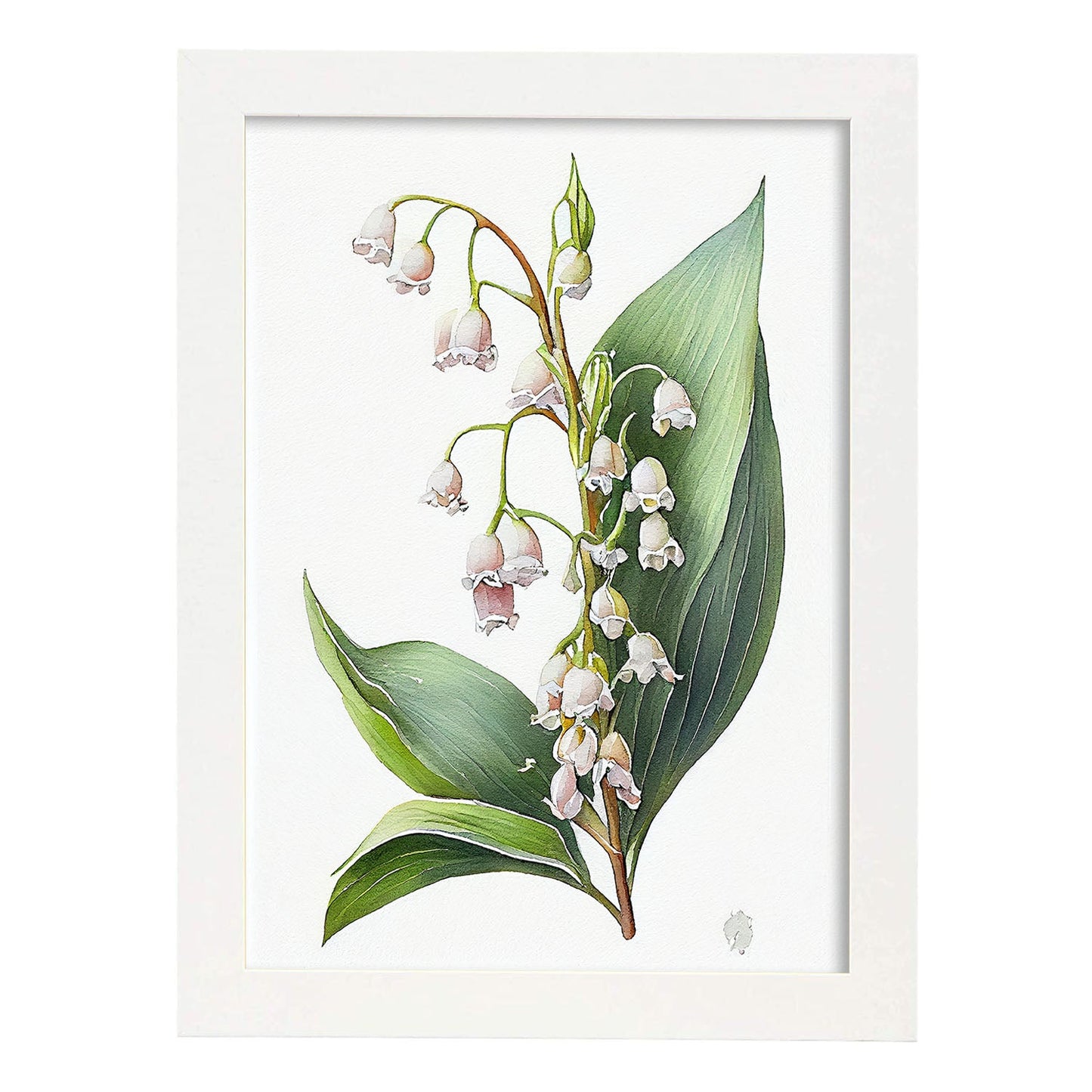 Nacnic watercolor minmal Lily of the Valley. Aesthetic Wall Art Prints for Bedroom or Living Room Design.-Artwork-Nacnic-A4-Marco Blanco-Nacnic Estudio SL