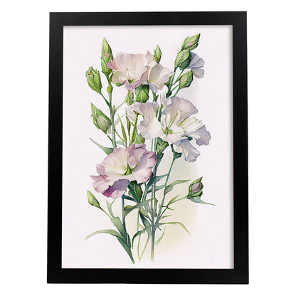 Lámina Nacnic Acuarela Lisianthus Minimalista