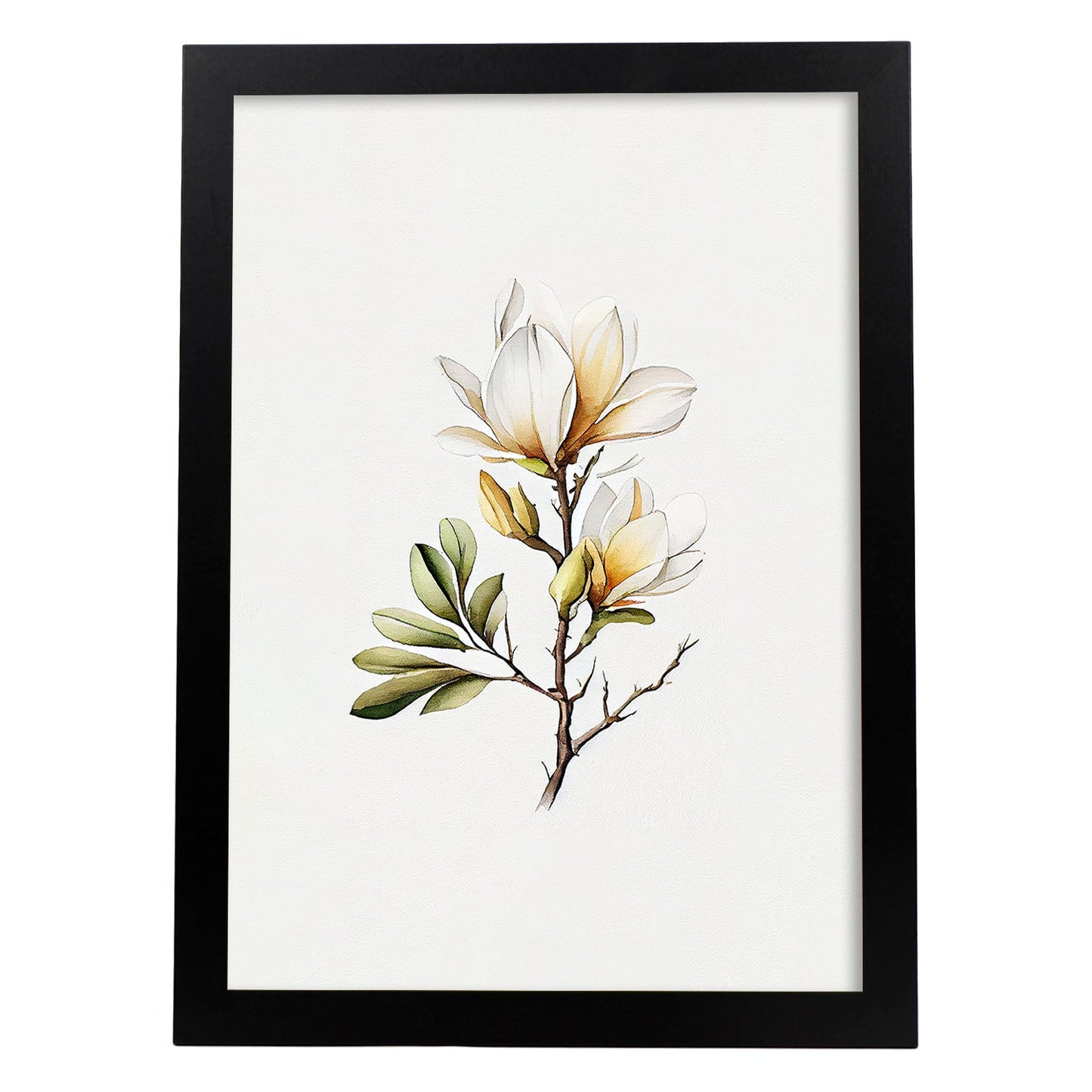 Lámina Nacnic Acuarela Magnolia Minimalista Aestética