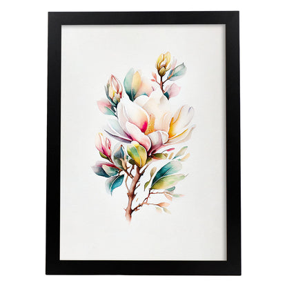 Laminas Nacnic de Magnolia Acuarela Minimalista