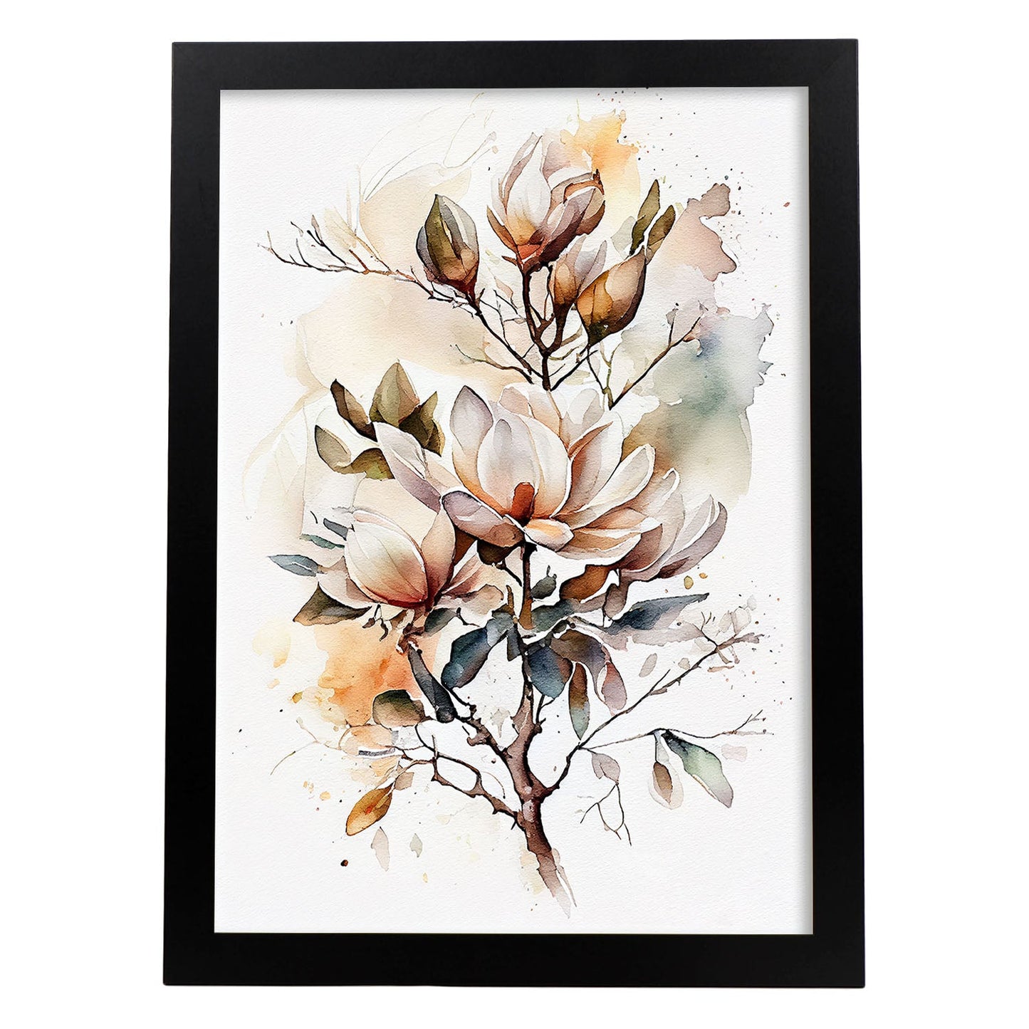 Láminas minimalistas de Magnolia en acuarela Nacnic
