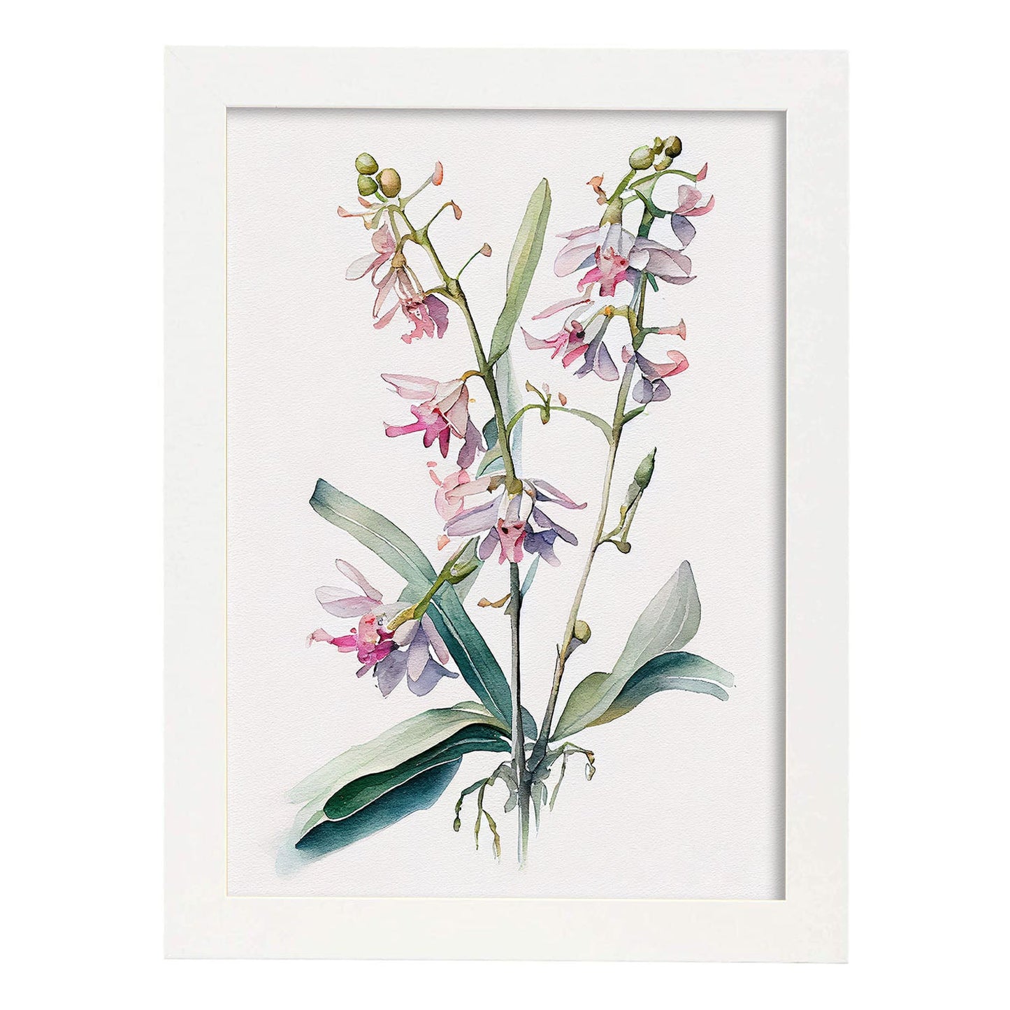 Nacnic watercolor minmal Orchid_1. Aesthetic Wall Art Prints for Bedroom or Living Room Design.-Artwork-Nacnic-A4-Marco Blanco-Nacnic Estudio SL