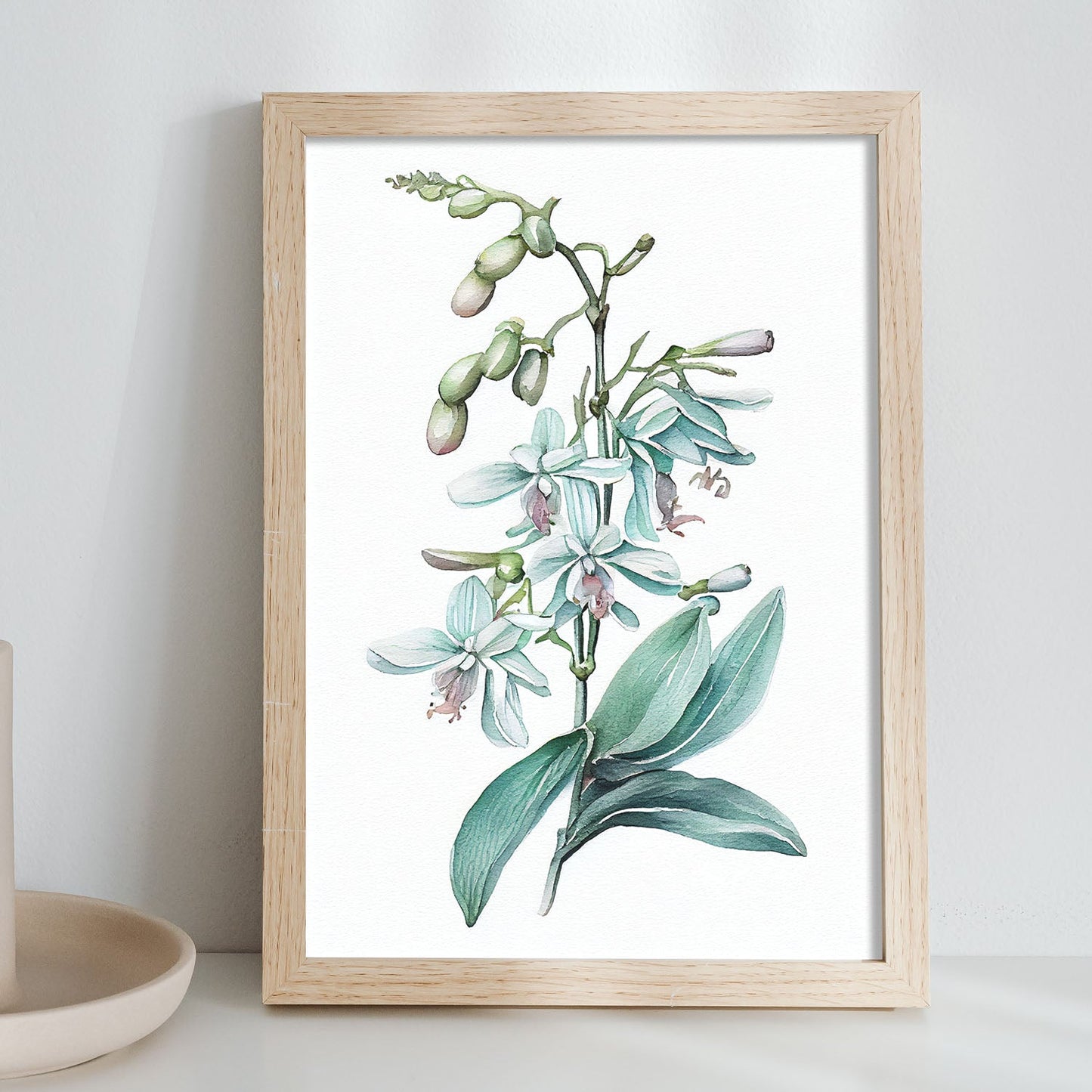 Nacnic watercolor minmal Orchid_2. Aesthetic Wall Art Prints for Bedroom or Living Room Design.