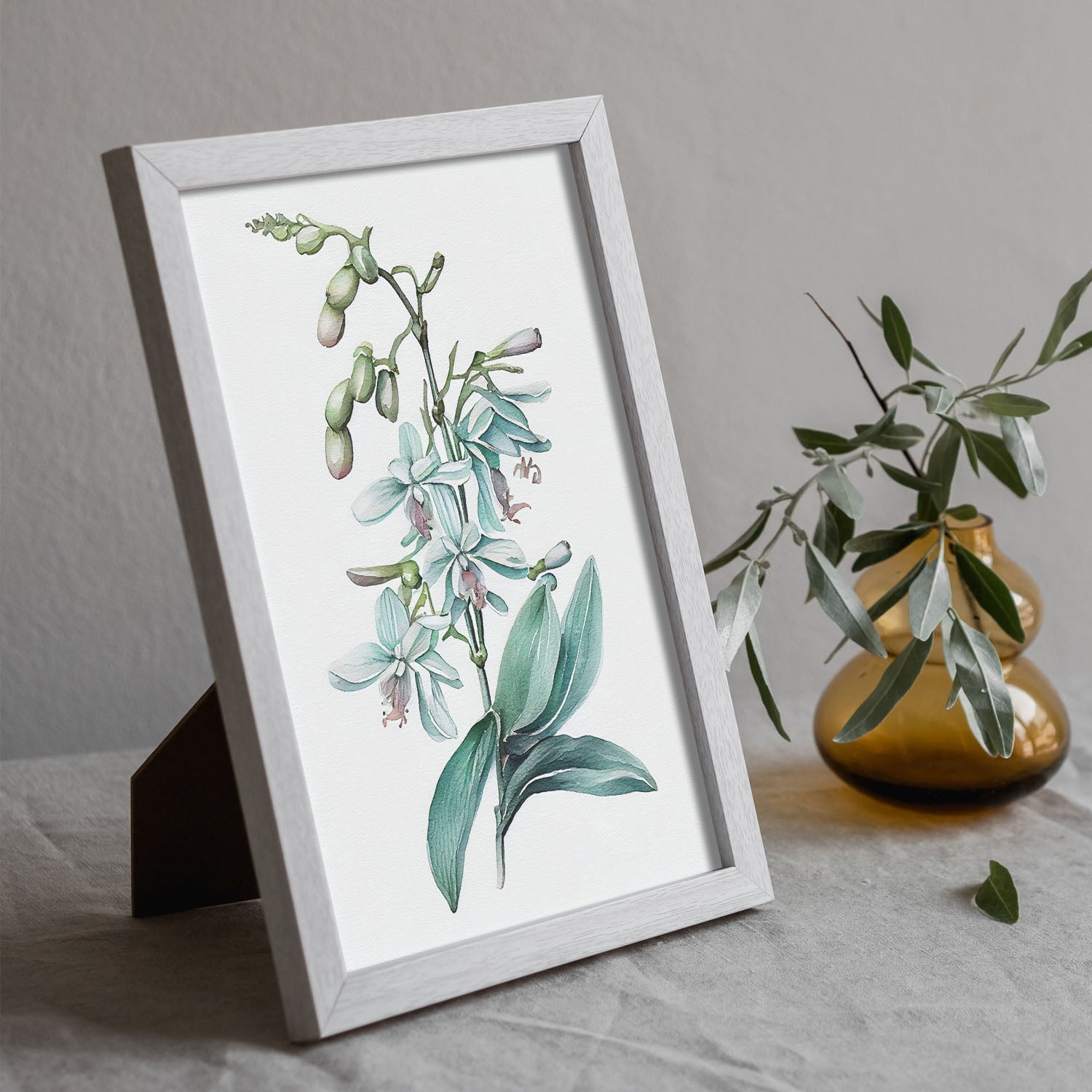 Nacnic watercolor minmal Orchid_2. Aesthetic Wall Art Prints for Bedroom or Living Room Design.-Artwork-Nacnic-A4-Sin Marco-Nacnic Estudio SL