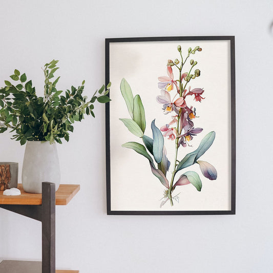 Nacnic watercolor minmal Orchid_3. Aesthetic Wall Art Prints for Bedroom or Living Room Design.-Artwork-Nacnic-A4-Sin Marco-Nacnic Estudio SL
