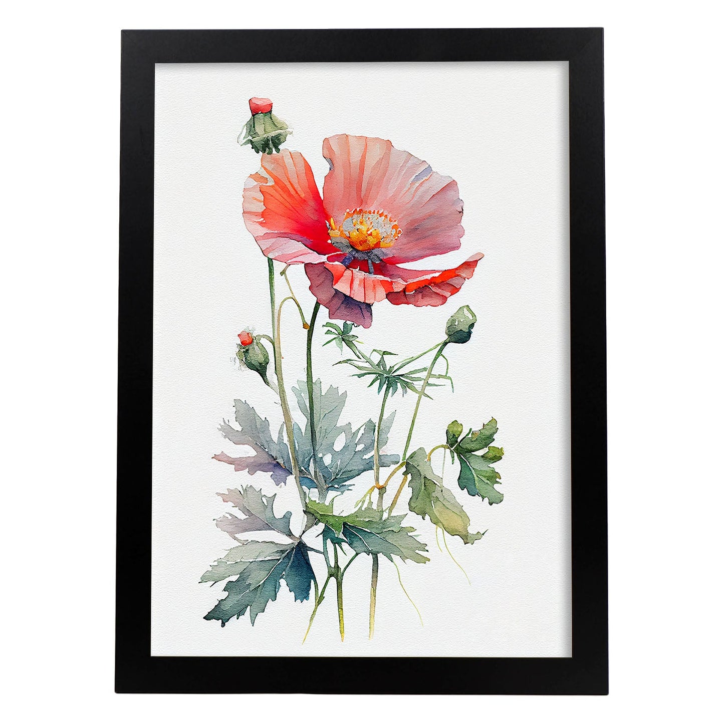 Nacnic watercolor minmal Poppy_1. Aesthetic Wall Art Prints for Bedroom or Living Room Design.
