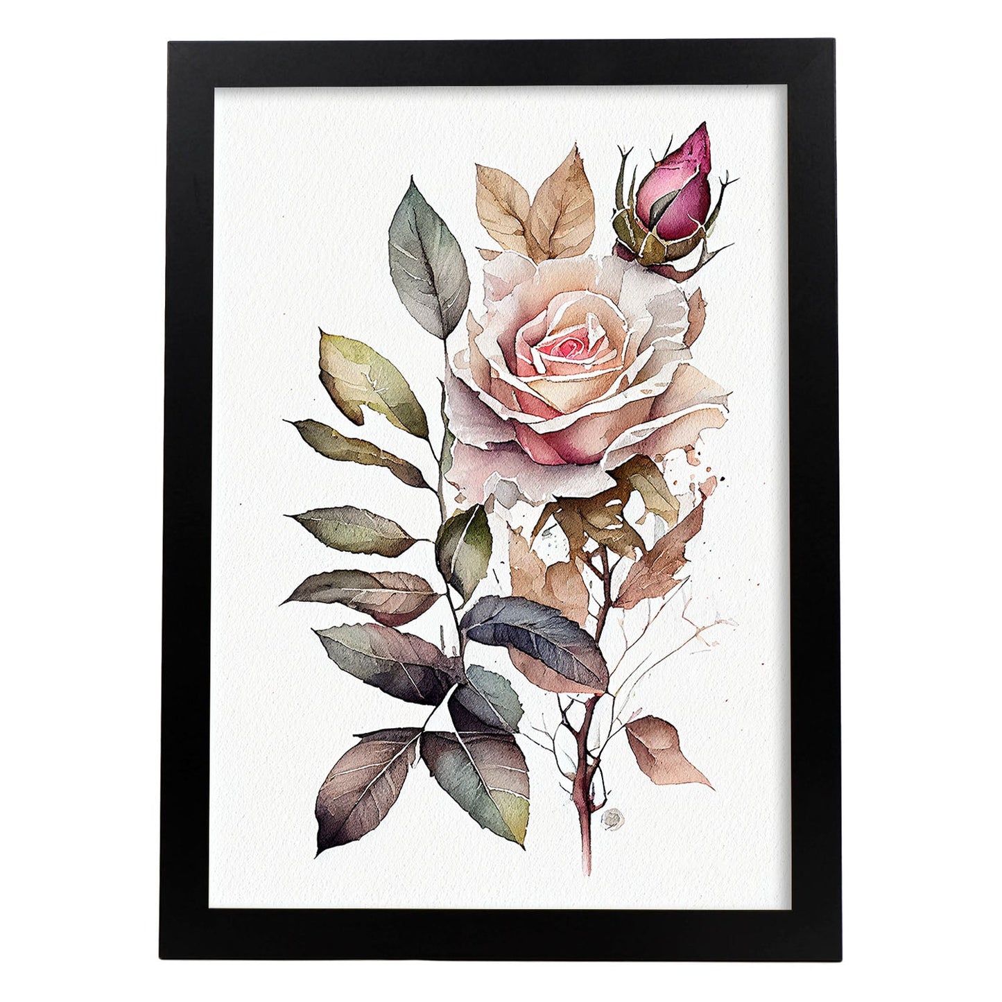 Nacnic watercolor minmal Rose_2. Aesthetic Wall Art Prints for Bedroom or Living Room Design.