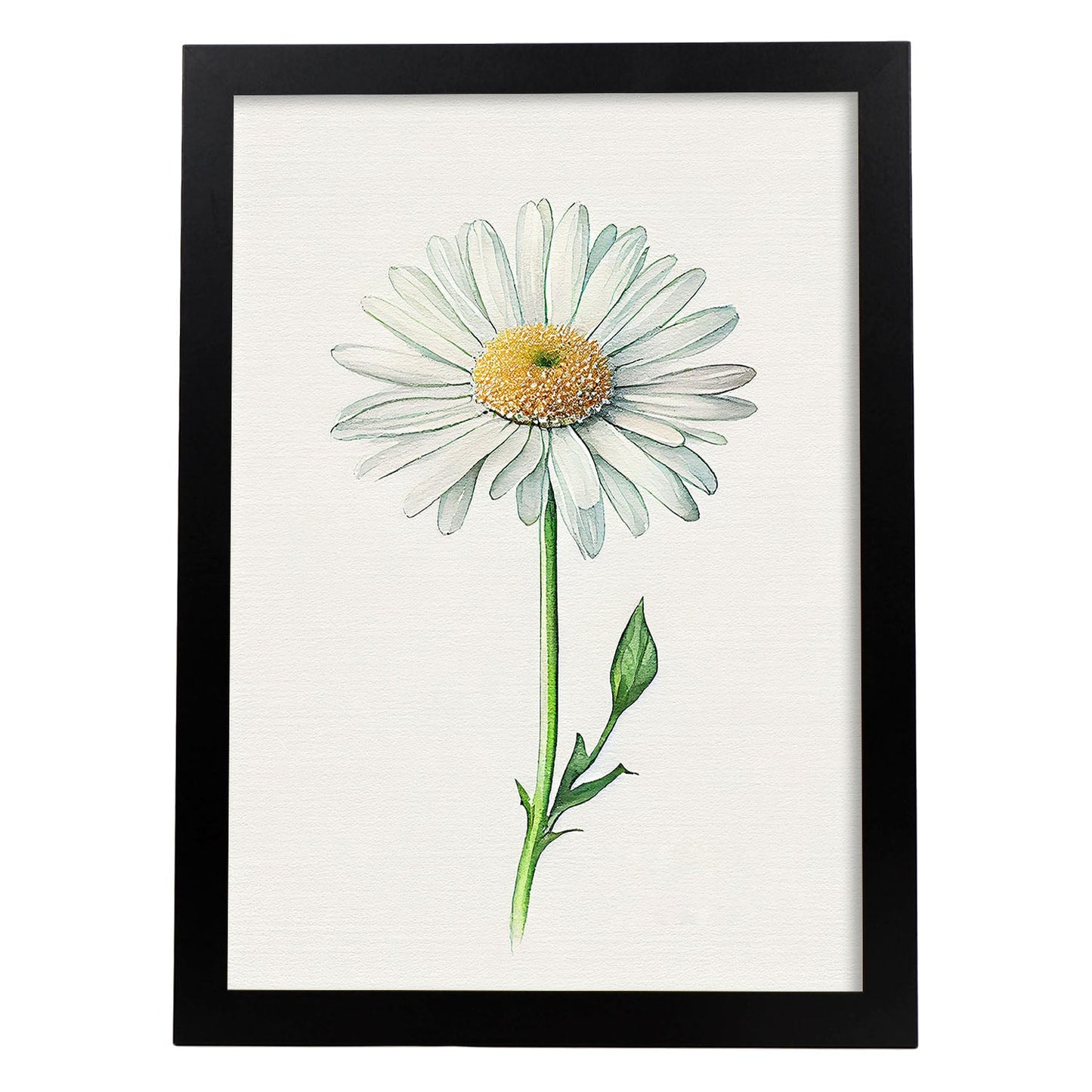 Nacnic watercolor minmal Shasta Daisy_1. Aesthetic Wall Art Prints for Bedroom or Living Room Design.
