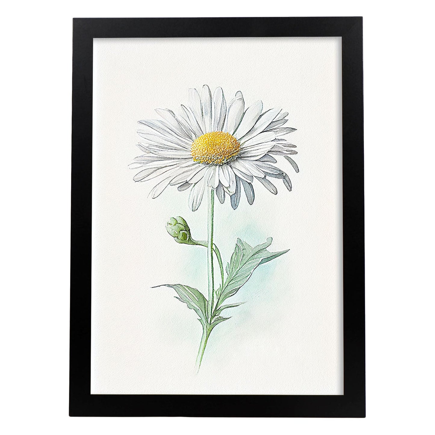 Nacnic watercolor minmal Shasta Daisy_2. Aesthetic Wall Art Prints for Bedroom or Living Room Design.