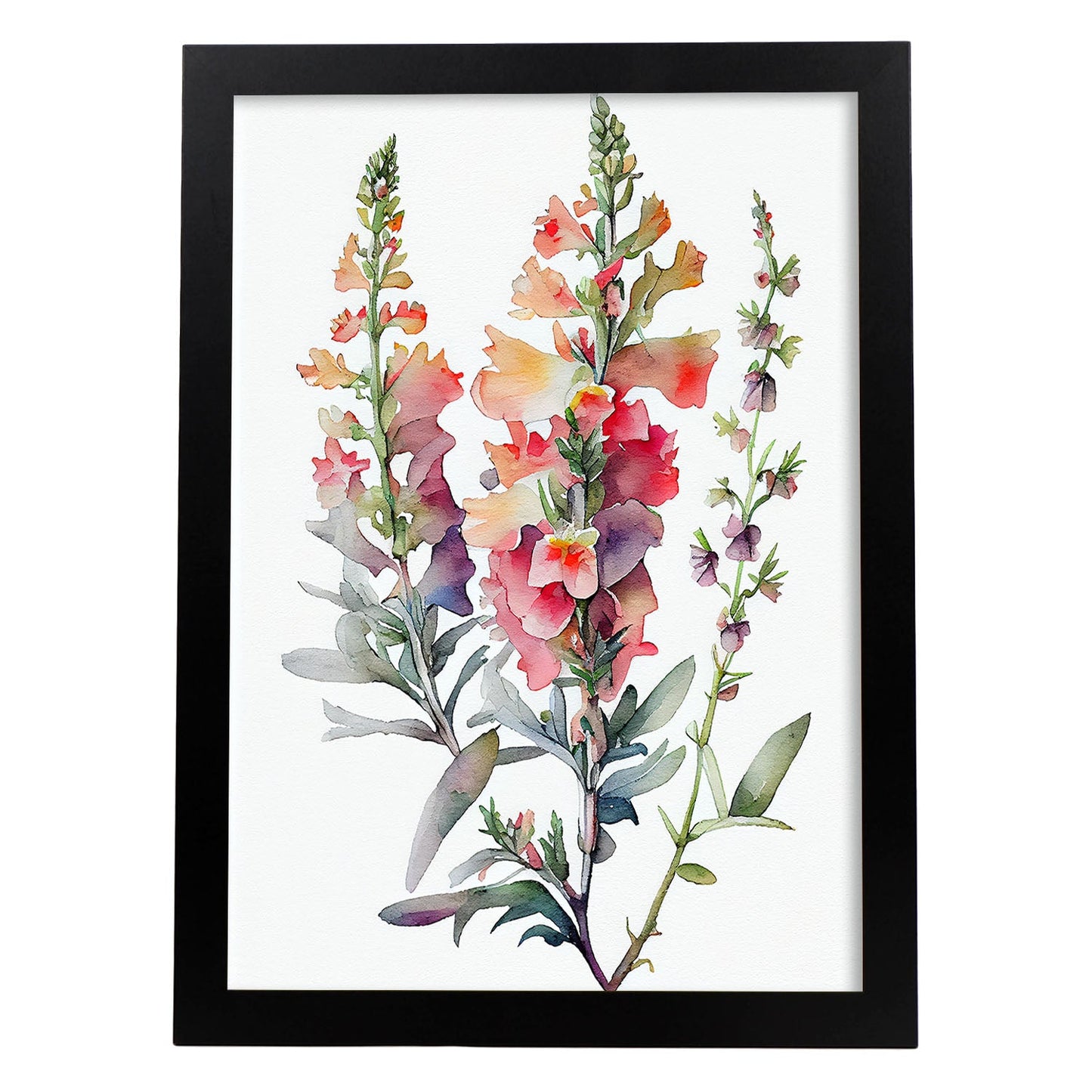 Nacnic watercolor minmal Snapdragon_3. Aesthetic Wall Art Prints for Bedroom or Living Room Design.