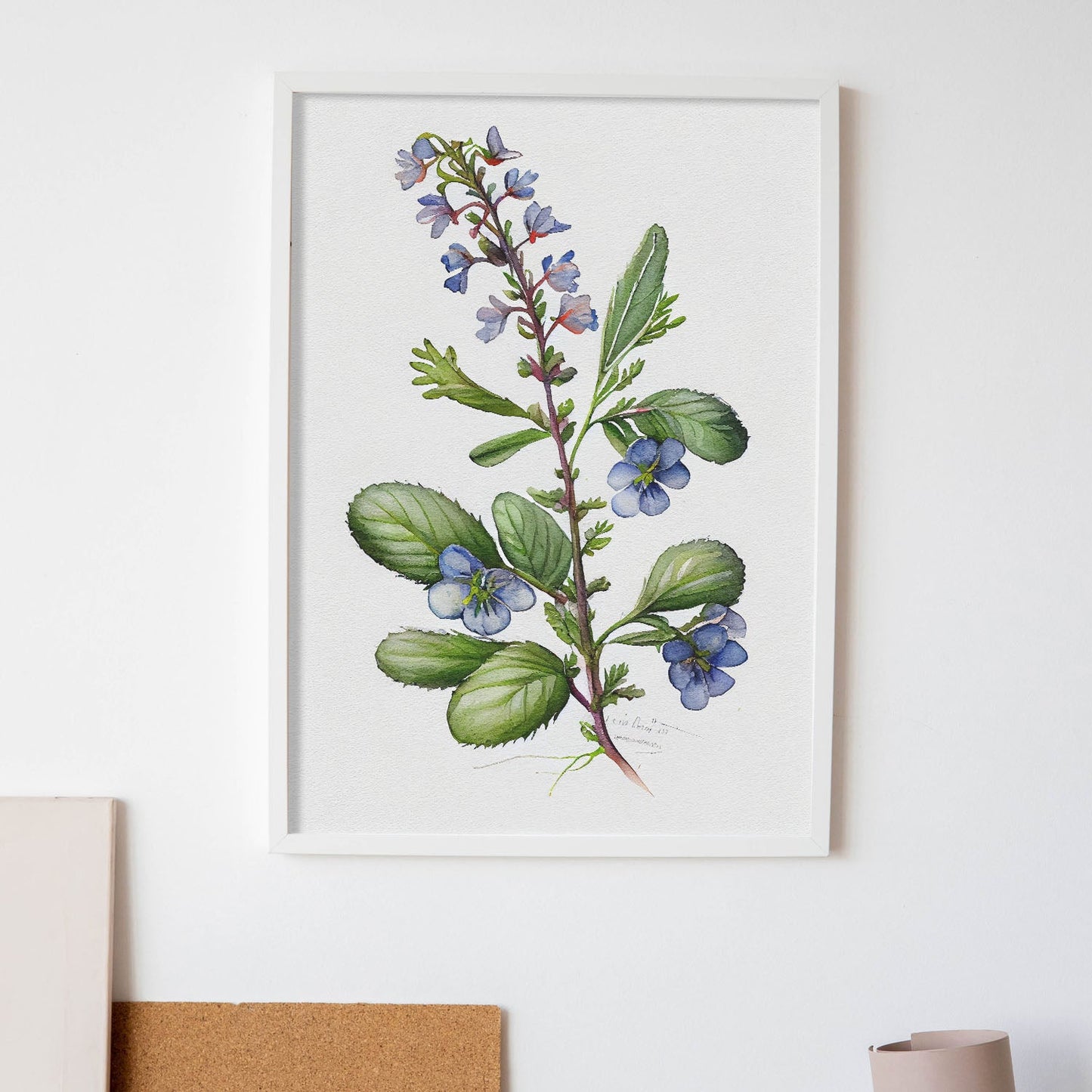 Nacnic watercolor minmal Speedwell_4. Aesthetic Wall Art Prints for Bedroom or Living Room Design.-Artwork-Nacnic-A4-Sin Marco-Nacnic Estudio SL