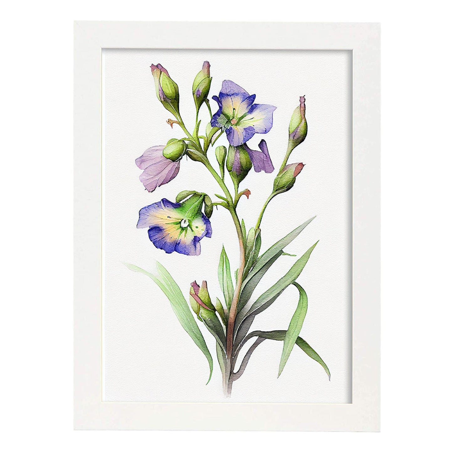 Nacnic watercolor minmal Spiderwort. Aesthetic Wall Art Prints for Bedroom or Living Room Design.-Artwork-Nacnic-A4-Marco Blanco-Nacnic Estudio SL