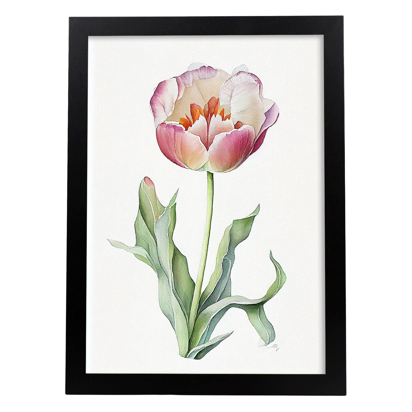 Nacnic watercolor minmal Tulip_3. Aesthetic Wall Art Prints for Bedroom or Living Room Design.