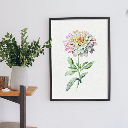 Lámina Nacnic de Zinnia Acuarela Minimalista