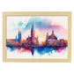 Nacnic watercolor of a skyline of the city of Amsterdam_3. Aesthetic Wall Art Prints for Bedroom or Living Room Design.-Artwork-Nacnic-A4-Marco Madera Clara-Nacnic Estudio SL