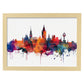 Nacnic watercolor of a skyline of the city of Edinburgh. Aesthetic Wall Art Prints for Bedroom or Living Room Design.-Artwork-Nacnic-A4-Marco Madera Clara-Nacnic Estudio SL