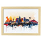 Nacnic watercolor of a skyline of the city of Las Vegas_1. Aesthetic Wall Art Prints for Bedroom or Living Room Design.-Artwork-Nacnic-A4-Marco Madera Clara-Nacnic Estudio SL