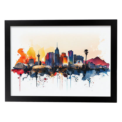 Lámina Acuarela de Skyline de Las Vegas Nacnic