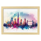 Nacnic watercolor of a skyline of the city of London_2. Aesthetic Wall Art Prints for Bedroom or Living Room Design.-Artwork-Nacnic-A4-Marco Madera Clara-Nacnic Estudio SL