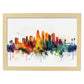 Nacnic watercolor of a skyline of the city of Los Angeles_2. Aesthetic Wall Art Prints for Bedroom or Living Room Design.-Artwork-Nacnic-A4-Marco Madera Clara-Nacnic Estudio SL
