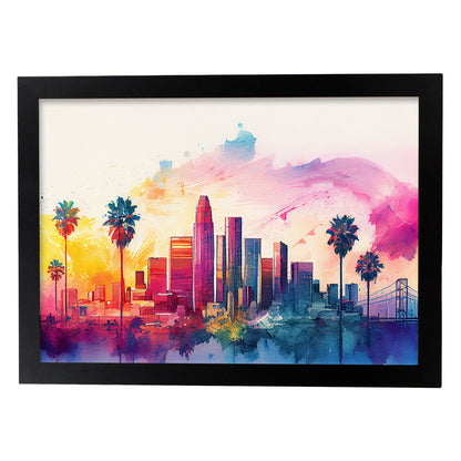 Lamina Acuarela Skyline de Los Angeles Nacnic