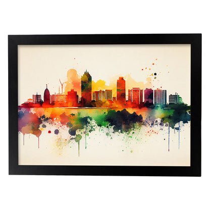 Lámina Acuarela Skyline de Luanda Nacnic