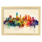 Nacnic watercolor of a skyline of the city of Manila_2. Aesthetic Wall Art Prints for Bedroom or Living Room Design.-Artwork-Nacnic-A4-Marco Madera Clara-Nacnic Estudio SL