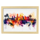 Nacnic watercolor of a skyline of the city of Miami_1. Aesthetic Wall Art Prints for Bedroom or Living Room Design.-Artwork-Nacnic-A4-Marco Madera Clara-Nacnic Estudio SL