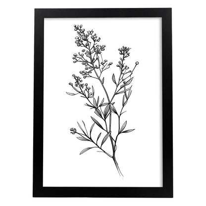 Lámina Minimalista Nacnic Waxflower Arte Lineal Aestético