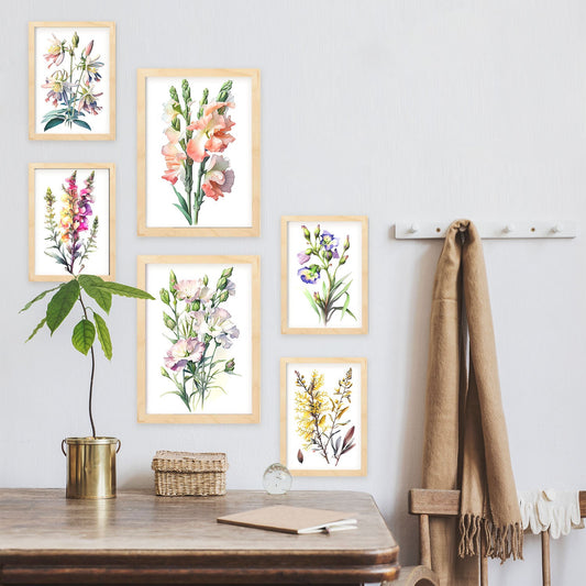 Nacnic Wild Flowers. Aesthetic Wall Art Prints for Bedroom or Living Room Design.