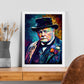 Nacnic Winston Churchill Pintura al óleo Strokes Colorfu. Estampados de arte de pared estético para el diseño de dormitorio o sala de estar.-Artwork-Nacnic-Nacnic Estudio SL