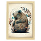 Nácnico abstracto dormido Fluffy Koala Precisionism Style Wh. Estampados de arte de pared estético para el diseño de dormitorio o sala de estar.-Artwork-Nacnic-A4-Marco Madera clara-Nacnic Estudio SL