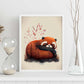 Nácnico abstracto duermo esponjoso panda rojo precisionism styl. Estampados de arte de pared estético para el diseño de dormitorio o sala de estar.-Artwork-Nacnic-Nacnic Estudio SL