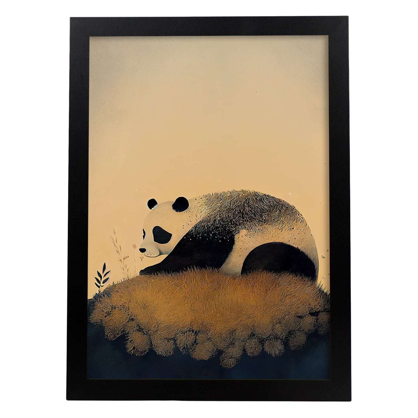 Nácnico abstracto para dormir Fluffy Panda Precisionism Style Wh. Estampados de arte de pared estético para el diseño de dormitorio o sala de estar.-Artwork-Nacnic-A4-Sin marco-Nacnic Estudio SL
