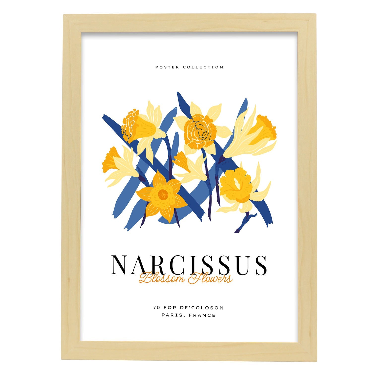 Narcissus Blossom Flower-Artwork-Nacnic-A3-Marco Madera clara-Nacnic Estudio SL