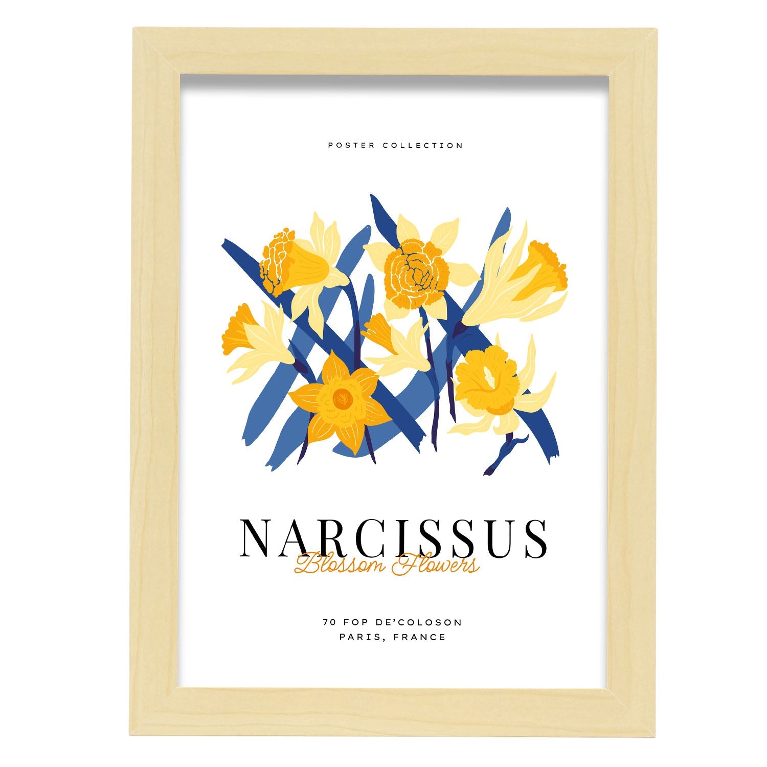 Narcissus Blossom Flower-Artwork-Nacnic-A4-Marco Madera clara-Nacnic Estudio SL