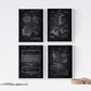 Negro - Pack de 4 Láminas con Patentes de Comida. Set de Posters con inventos y Patentes Antiguas.-Artwork-Nacnic-Nacnic Estudio SL