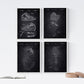 Negro - Pack de 4 Láminas con Patentes de Escalada. Set de Posters con inventos y Patentes Antiguas.-Artwork-Nacnic-Nacnic Estudio SL