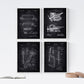 Negro - Pack de 4 Láminas con Patentes de Herramientas 2. Set de Posters con inventos y Patentes Antiguas.-Artwork-Nacnic-Nacnic Estudio SL
