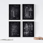 Negro - Pack de 4 Láminas con Patentes del Cuerpo de Bomberos. Set de Posters con inventos y Patentes Antiguas.-Artwork-Nacnic-Nacnic Estudio SL