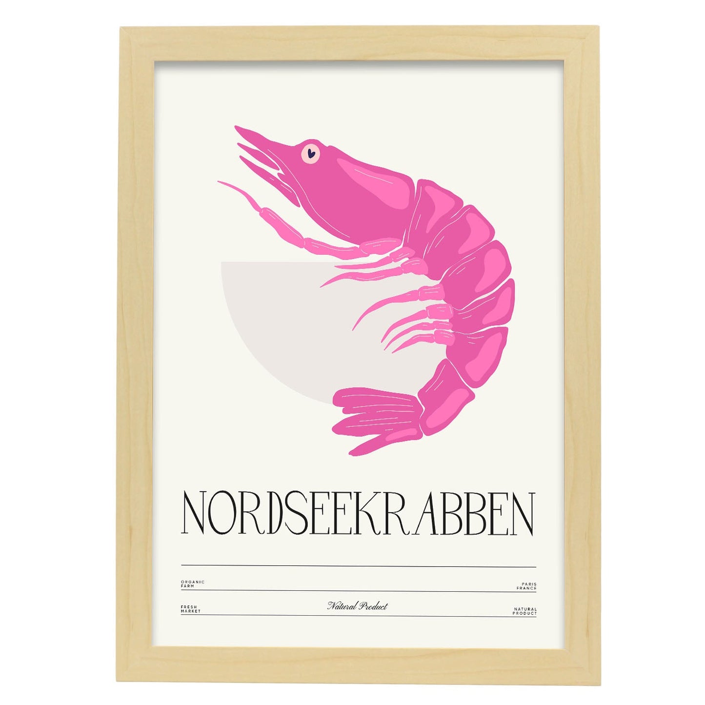 North Sea Shrimp-Artwork-Nacnic-A3-Marco Madera clara-Nacnic Estudio SL