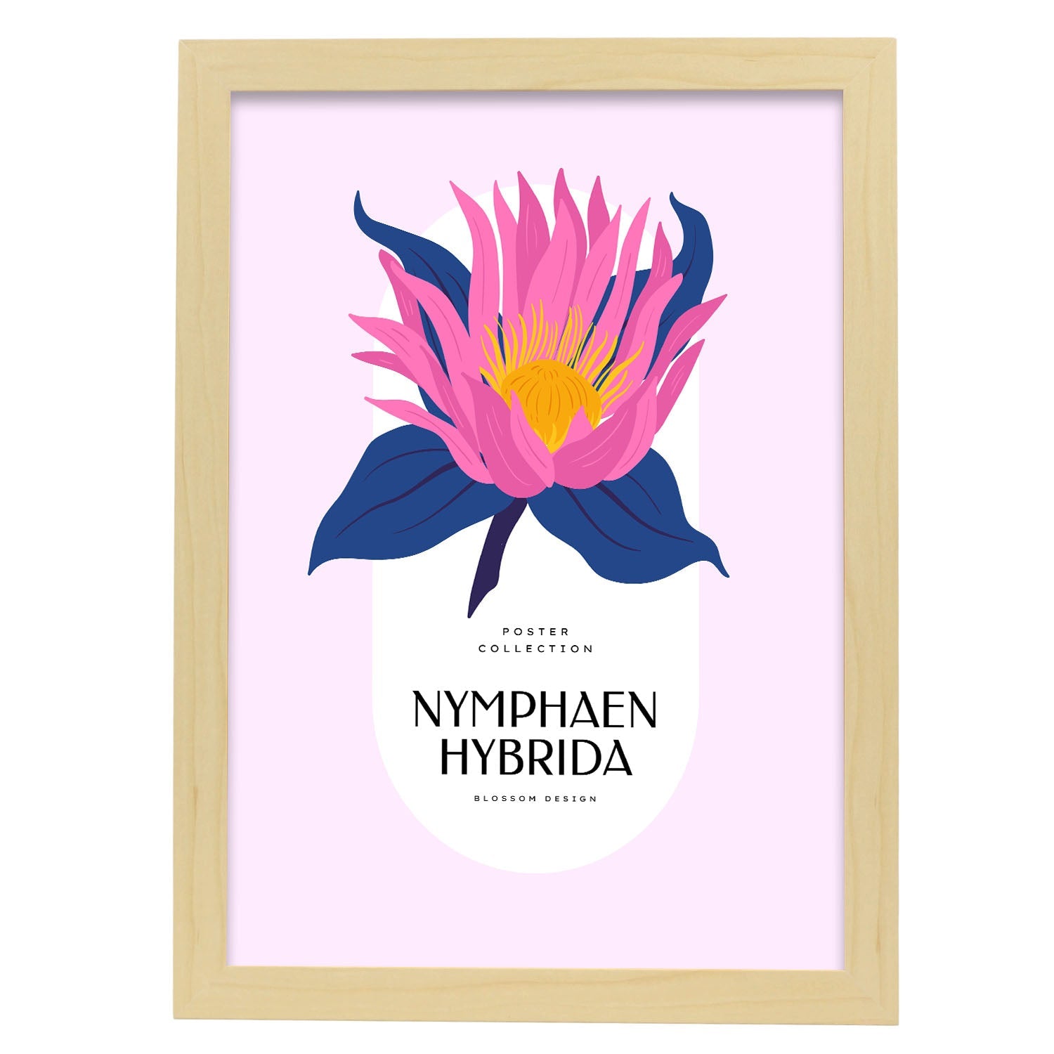 Nymphaen Hybrida-Artwork-Nacnic-A3-Marco Madera clara-Nacnic Estudio SL