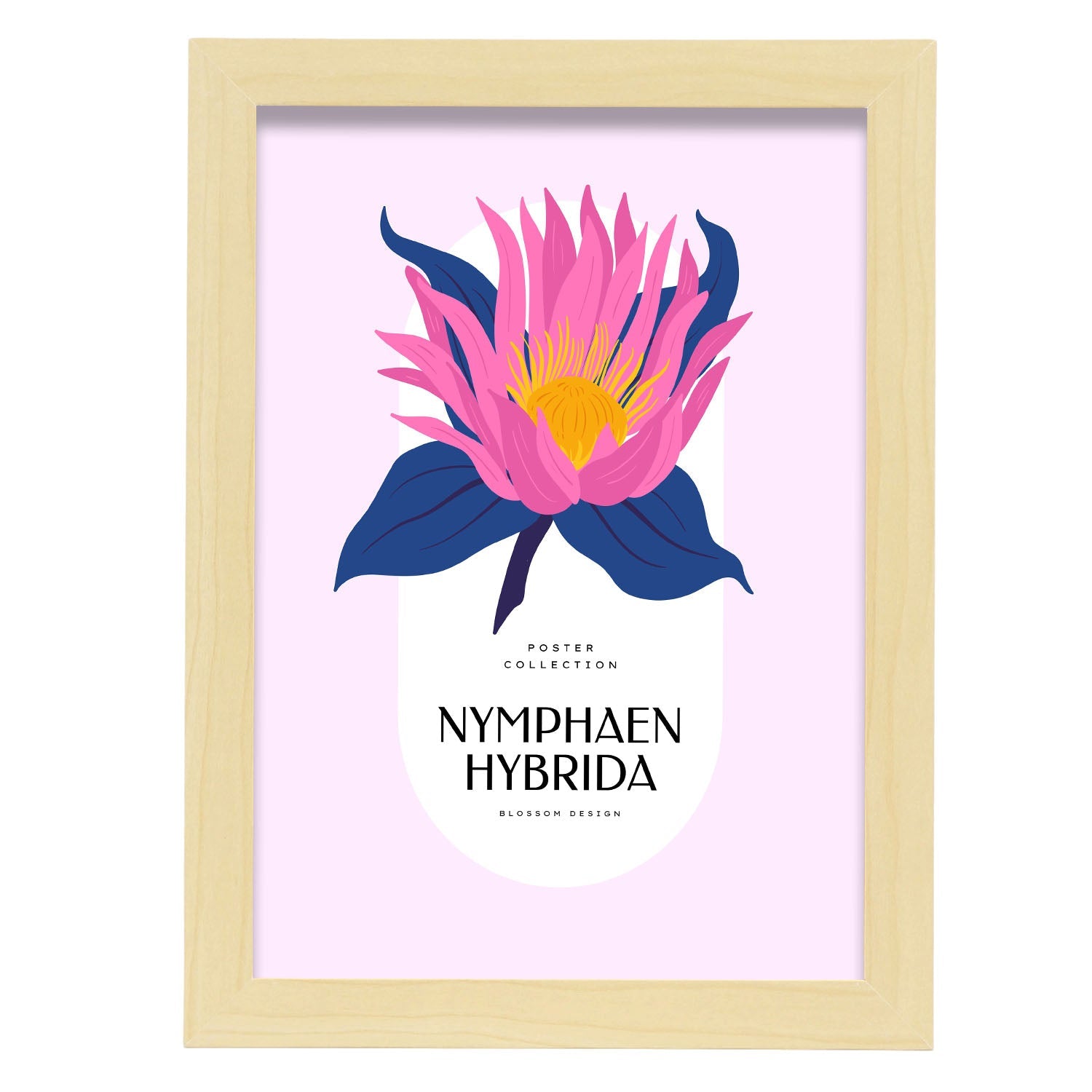 Nymphaen Hybrida-Artwork-Nacnic-A4-Marco Madera clara-Nacnic Estudio SL
