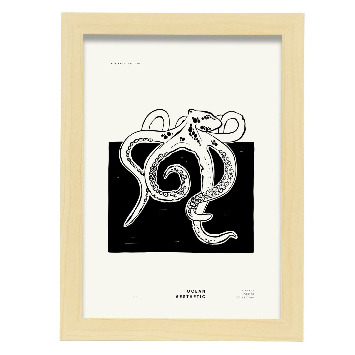 Octopus-Artwork-Nacnic-A4-Marco Madera clara-Nacnic Estudio SL