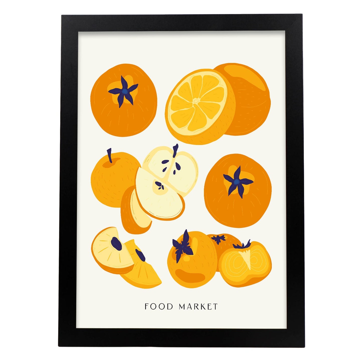 Orange Colored Fruits-Artwork-Nacnic-A3-Sin marco-Nacnic Estudio SL
