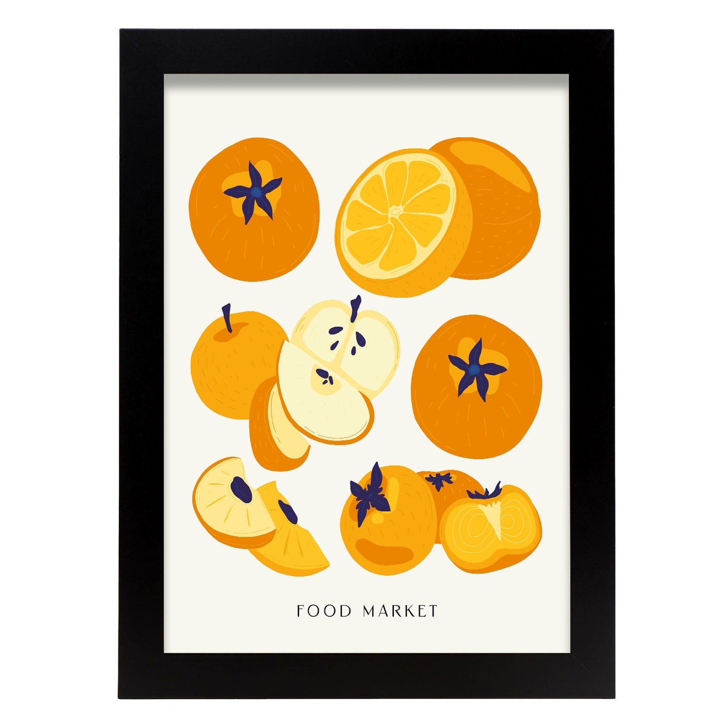 Orange Colored Fruits-Artwork-Nacnic-A4-Sin marco-Nacnic Estudio SL