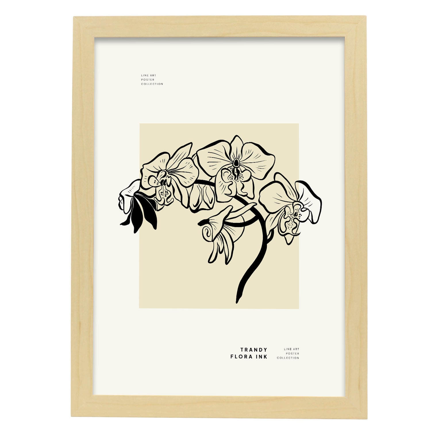Orchids Stem-Artwork-Nacnic-A3-Marco Madera clara-Nacnic Estudio SL